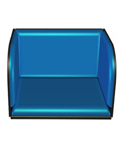 BioForm Double Leg Padded Footbox, Hardware to secure to footplates, for 14” Wheelchairs