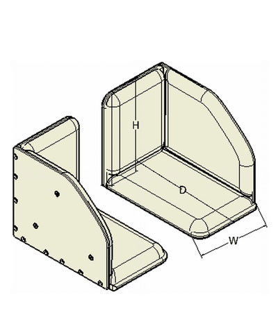 BioForm, Single Leg (2 pieces), Padded Footboxes, No Hardware