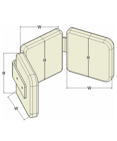 BioForm Tri-Pad Headrest with Fixed Angle Wings