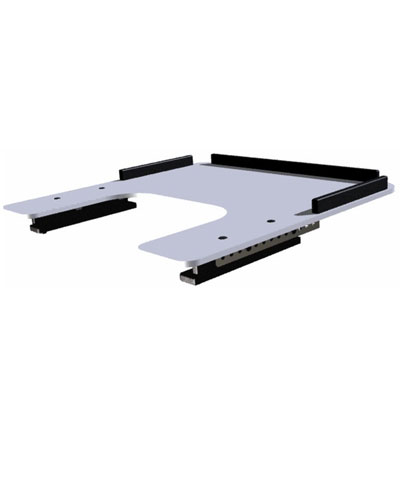 BioDezine Upper Extremity Support Tray, 3/8” White Sanalite, Slides w/ adjustable tray stops, Belt & up to 3 Rims